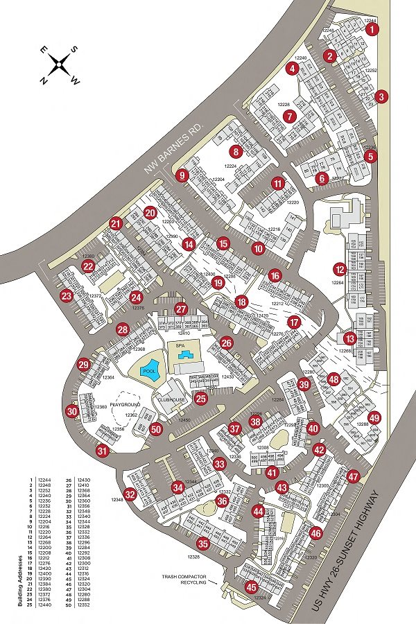 Site Map of Commons at Timber Creek Apartments, Portland, OR